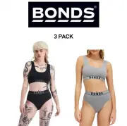 Bonds Womens Retro Rib Seamless Hi Hi Bikini High Waist & High Leg 3 Pack WU8FT