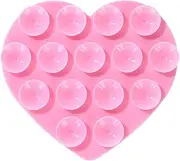 Heart Suction Cup Phone Mount - Shower Cell Phone Stand - Strong Grip Holder Silicone Double-Sided Phone Case for Selfies