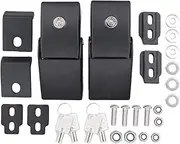 NewYall Pair Hood Latch Catch Lock Accessories Kit for Jeep Wrangler JK JKU 2007-2018 JL JLU Gladiator JT 2018-2023 Aluminum Steel Locking
