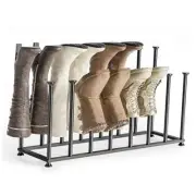Freestanding Boot Rack Organizer Tall Boots - Black Metal Large for 8 Pairs 1