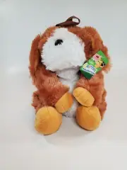 Critter Collection Bulldog Plush Backpack 14” Soft Brown Straps - By Lynco