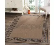 EVEREST INDOOR OUTDOOR BLACK GREEK KEY FLOOR RUG (M) 160x230cm