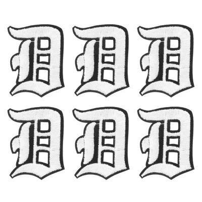 Iron on Letter Patches, 6Pcs Iron on Patches, Letter D Black White