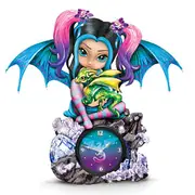 Jasmine Becket-Griffith Forever Entwined Crystalline Fairy Dragon Clock
