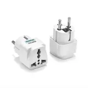 1pcs Universal EU Plug Adapter International AU UK US To EU Euro KR Travel Adapter Electrical Plug Converter Power Socket white