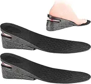 Height Increase Insoles,Adjustable 3 Layer Inserts for Leg Length | Invisible Soft Shoe Lifts 2.56 Inch Height Increase Insoles for Men Women