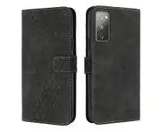 For Samsung Galaxy S20 FE Flip Case, Slim Wallet Design - Black