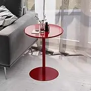 Outdoor Bar Table | Small Coffee Table Counter Height Table, Round Tall Metal Cocktail Table Bistro Pub Table with Metal Base and Iron Top, Red(40x50cm)