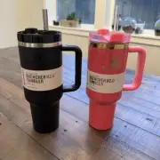 Stanley 40oz Quencher H2.0 (His & Hers) FlowState Tumbler Camelia Hot Pink Black
