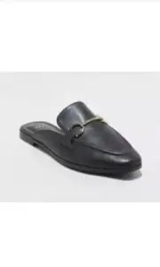 Women's Sandy Mule Flats With Memory Foam Insole Black - A New Day - SIZE 8