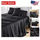 Deep Pocket Black Bamboo Sheet Set for California King - Soft & Moisture-Wicking