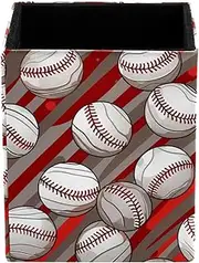 Pen Holder,Pen Organizer for Desk,Baseball Red Stripes,Office Desk Accessories
