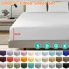 Extra Deep Fitted Sheet Ultra Soft Double/Queen/King Size Bed Sheet Cover Luxury