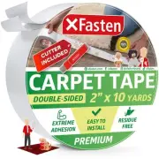 Double Sided Carpet Tape for Area Rugs 2 Inch x 10 Yards w/Mini Cutter - Resi...