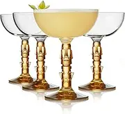 Libbey Tiki Coupe Cocktail Glasses, 8.5-Ounce, Set of 4