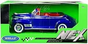 1941 Chevy Special Deluxe Convertible Blue Metallic with Red Interior NEX Models 1/24 Diecast Model Car by Welly 22411W-mblue