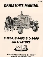 Moline C 1200 1400 3400 Cultivator Operators Manual