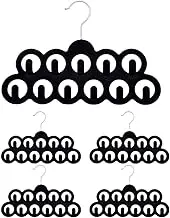 AIMALL 5 PCS 11-Hole Non-Slip Flocking Hanger for Scarves, Ties, Silk Towels – 12-inch Multi-Functional Velvet Drying Rack with 360° Swivel Hook, Space-Saving Storage Organizer