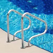 Swimming Pool Handrails - Easy Mount Hand Grab Rail 304 Stainless Steel Handrail Set, Pool Slides Handrail for Indoors and Outdoor Steps