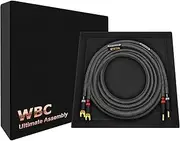 WORLDS BEST CABLES 20 Foot Ultimate - 8 AWG - Ultra-Pure OFC - Premium Audiophile HiFi Single Speaker Cable for Center Channel - Eminence Gold Banana (x2) & Spade (x2) Plugs & Carbon Tweed Jacket