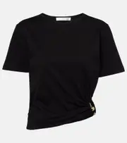 [Christopher Esber] Christopher Esber Orbit cotton jersey crop top AU 10 black