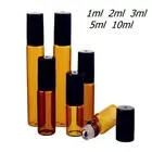 Refillable Empty Essential Oil Bottle Amber Perfume Roller Ball Container