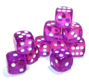 New Set of 10 Translucent Rounded Corner 16mm Dice - 5/8" Game Dice – Purple