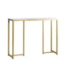 NNEED Console Table Marble Effect Hall Display White&Gold