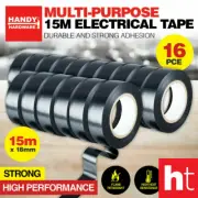 Handy Hardware®16PCE Electrical Tape Black Durable Strong Stretchy 18mm x 15m