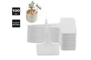 SpringUp 100pcs T-type Plant Labels Flexible Plastic Garden Tags Nursey Seeding