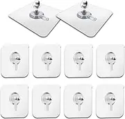 Dreamark Adhesive Screws, Transparent Adhesive Hooks, Magic Hooks, Wall Mounting No Drilling, Picture Hanger, Self-Adhesive Adhesive Screw for Bathroom, Kitchen, Shower Room, Storage Room (10 Pieces)