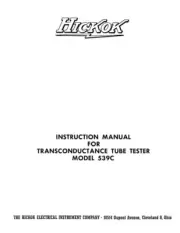 Hickok 539C Tube Tester Manual with Supplementary Tube Data