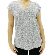 Hilary Radley Womens Printed Short Sleeve Top-Small