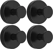 4Pcs Suction Cup Hooks Holds, Stainless Steel Vacuum Cup Hanger Holds up to 15lbs Suction Cup Hook, Durable Shower Suction Hanger, No Hole Shower Suction Hanger for Home Kitchen Bathroom (Black)