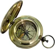 MSSI Vintage Style Brass Pocket Compass, Flip-Open Case, Antique Navigation Tool