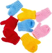 HAWILLOSCH 8 Pairs Mini Knitted Gloves for Doll Baby Doll Accessories Fashion for DIY Craft Decorations