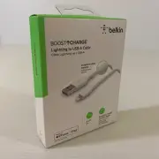 Belkin BoostCharge 2m Braided Lightning to USB-A Cable MFi certified (White)
