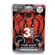 Headphones Bundle Sentry Noise Reduction Stereo Sound 2 Way Splitter Gym
