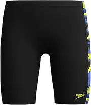 [Speedo] Boy's HyperBoom Panel Jammer, Blk/Hyper Yellow, 5-6