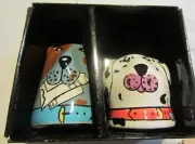 Dogzilla Salt & Pepper Shaker Set Blue Dog Dalmatian