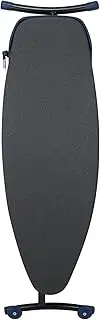 [Duwee] Ironing Board with Retractable Iron Rest,Extra Wide Ironing Board Full Size, Heat-Resistant Cover with Thicken Padding,Adjustable Height,Heavy Sturdy Legs and Foldable,Black,135 x 46cm