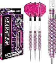 RED DRAGON Confessions Premium Tungsten Darts Set with Flights and Stems