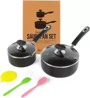 Nonstick Saucepan Set - 1 Quart and 2 Quart,Ultra Non Stick Sauce Pan Small Pot