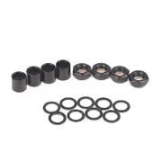 16Pcs Skateboard Longboard Bearing Spacers Washers Hardware Screws Mounting M8 Bolts Set Four-wheeled Skateboard Accessories All Black