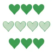 Hearts Patches Green Iron-On Patch Sew Embroidered 2.8 x 2.68 Inch 10Pcs