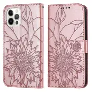 For iphone 12 pro max Wallet Case,3 Credit Card Slot ID Card Holder,PU Leather Flip Case - Pink