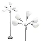 LF2006-SVW 67" Contemporary Multi Head Medusa 5 Light Adjustable Gooseneck Si...