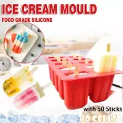 Silicone Ice Mould Cream Block Molds icy Pole Jelly Pop Popsicle Maker 10 Frozen