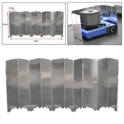10x Folding Wind Shield Camping Grills Wind Panels Gas Stove Windscreen Outdoor
