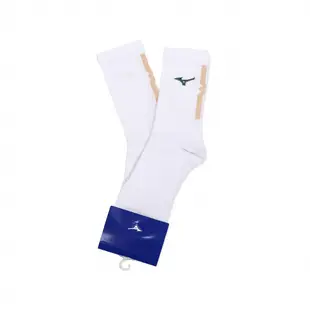 Mizuno 襪子 Crew Socks 白 綠 橘 長襪 白襪 中筒 運動 美津濃 32TXA607-13